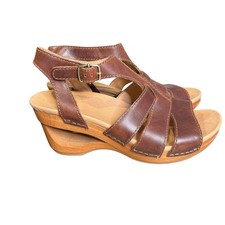 Dansko Trudy Tan Waxy Calf Leather Women's Comfort Sandal - EU 38 US 8 S6