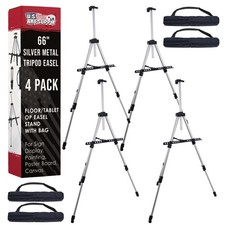 4 pk 66" Silver Aluminum Tripod Artist Field Display Easel Stand Adjust Tabletop