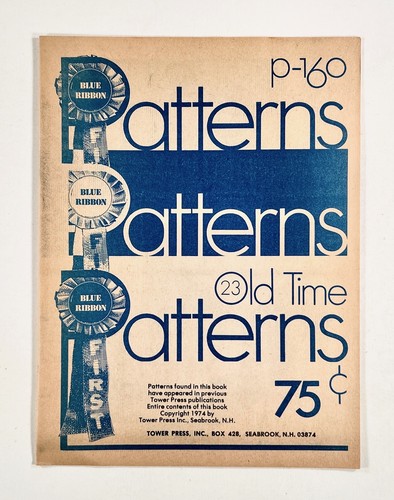 1974 TOWER PRESS Blue Ribbon P-160 "23 Old Time Patterns" CROCHET Hardanger &c