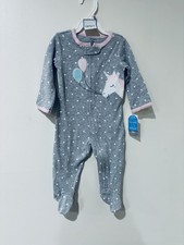 Carter's Unicorn Polka Dot Gray Footed Sleeper 9M Zip Long Sleeve Tagless