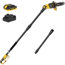 8-Inch Cordless Pole Saw for Tree Trimming, 15-FT Reach, Auto Oiling, Battery