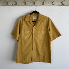 1960s Towncraft Plus Loop Collar Shirt Yellow Mustard Medium