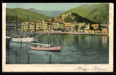 Ansichtskarte Sanremo, Veduta presa dal molo 1909 