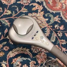 Brookstone Percussion Massager Handheld Dual Node Variable Speed Tan 235333