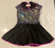 Weissman Sequin Dance Costume Child XLC 16-18 Black Purple
