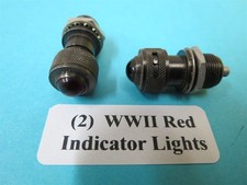 2 Vintage Wwii Red Indicator Light Assembly Dimming Feature Hot Rod Aircraft 2 Vintage Wwii Red Indicator Light Assembly Dimming Feature Hot Rod Aircraft