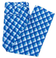 Slazenger Mens Golf Trousers W38 Blue White Check Plaid Retro Golf Pants