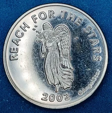 AngelStar Token - 2003 Reach for The Stars - Faith Hope Wisdom Courage Angel