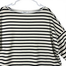 Spanx Air Essentials Shirt Boatneck Striped White Women’s Size 1X Stretch