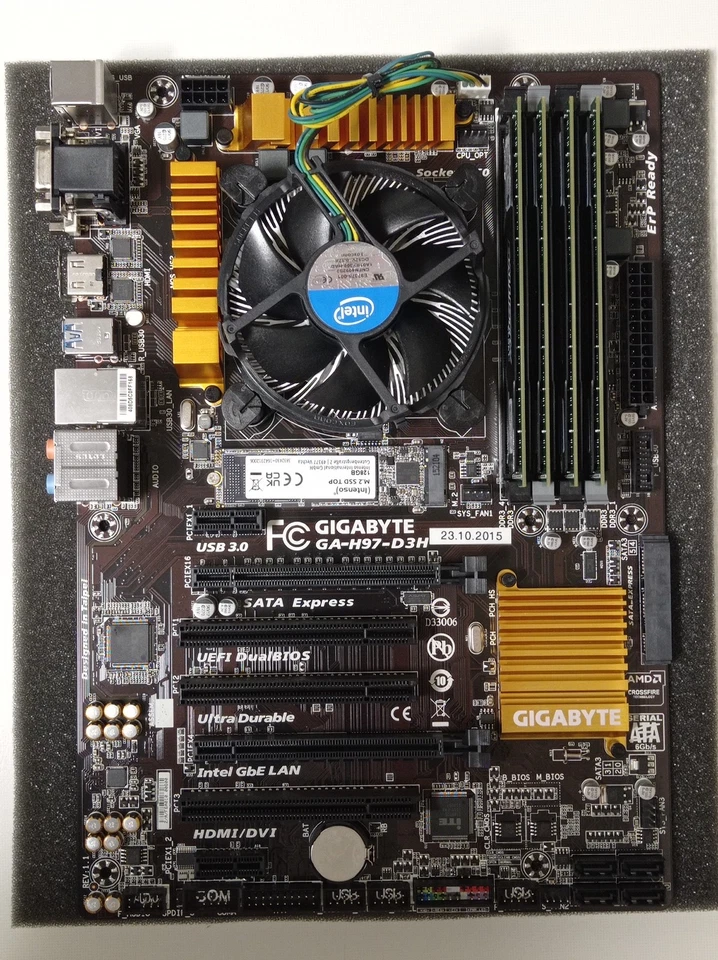Gigabyte GA-H97-D3H + Intel i5-4690K + Kühler + 16GB RAM + neue M.2 SSD + Win 11 - Bild 2 von 4
