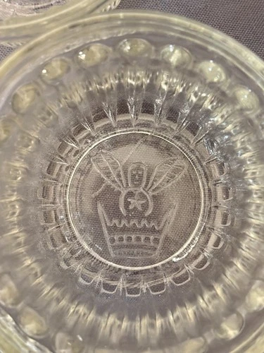 Hazel Atlas Bee Custard Cups Set of 5 Vintage Depression Glass Dessert