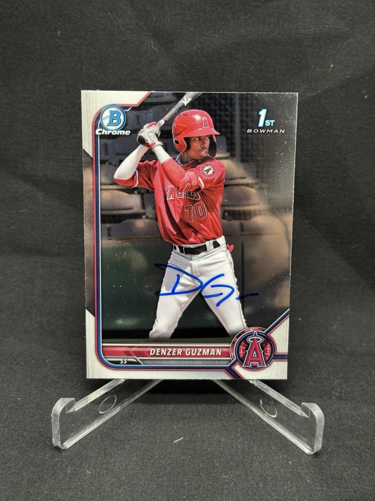 Denzer Guzman Autograph Signed 2022 1st Bowman Chrome #BCP-138 Angels