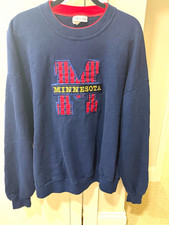 Vintage 90s Willow Bay Minnesota Sweatshirt Plaid Applique M USA Made XXXL