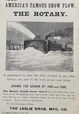 1890 Americas Famous Snow Plow The Rotary Paterson NY Print Ad Railroad