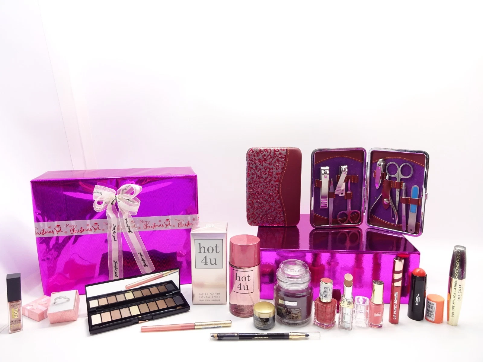 L'Oreal Make Up Glam Box Gift Set + Perfume + Candle + Ring + Manicure Kit