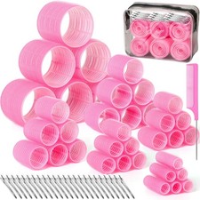 Tetutor 6 Size Hair Rollers for Women, 62 Pcs 1 Count Pack of 62 , Pink