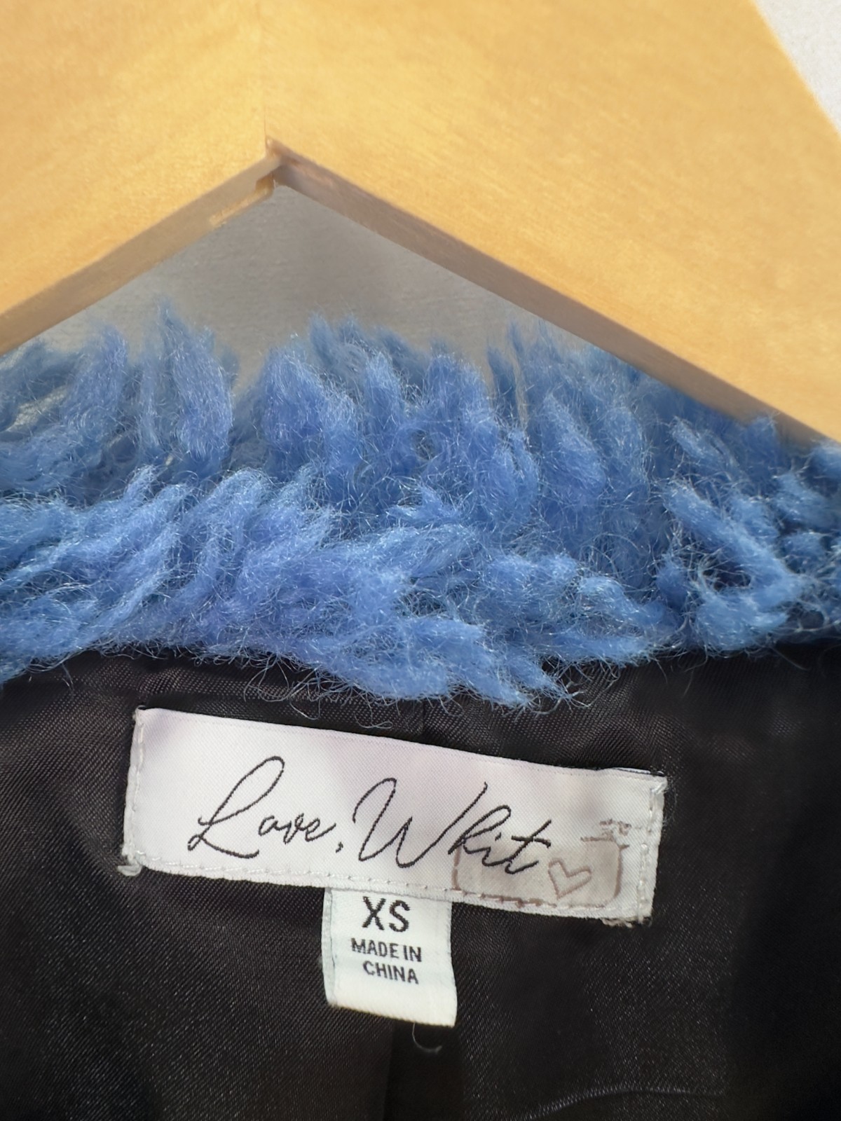 Love, Whit by Whitney Port Black Sherpa Collar Coat Size XS Good Condition