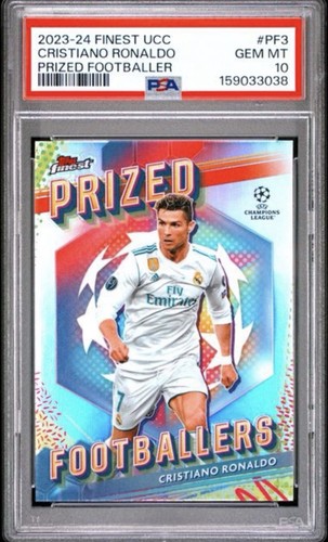 2023-24 Topps Finest UCC Prized Footballers Cristiano Ronaldo #PF-3 PSA 10