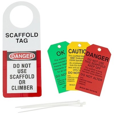 Brady 48112 Scaffold Stat Hldr And Tag, 12 X 4-1/2 In