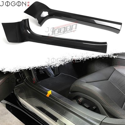 Pair Real Carbon Door Sill Entry Panel For Corvette C8 Z51 Z06 Z07 HTC LT6 2020+