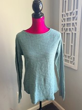 Ann Taylor LOFT Textured Knit Sweater  Size S  Teal Blue