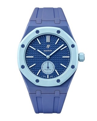 Neues Uhrenarmband Für AP Royal Pop x Swatch Hellblau  Verstellbar | Vorverkauf