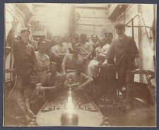 Personnel in engine room HMS Chrysanthemum - old photograph