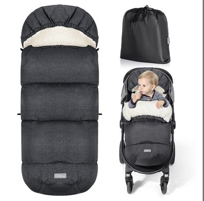 Orzbow Universal Footmuff Winter Stroller Dark Grey Zipper Universal Fit 6-24M L
