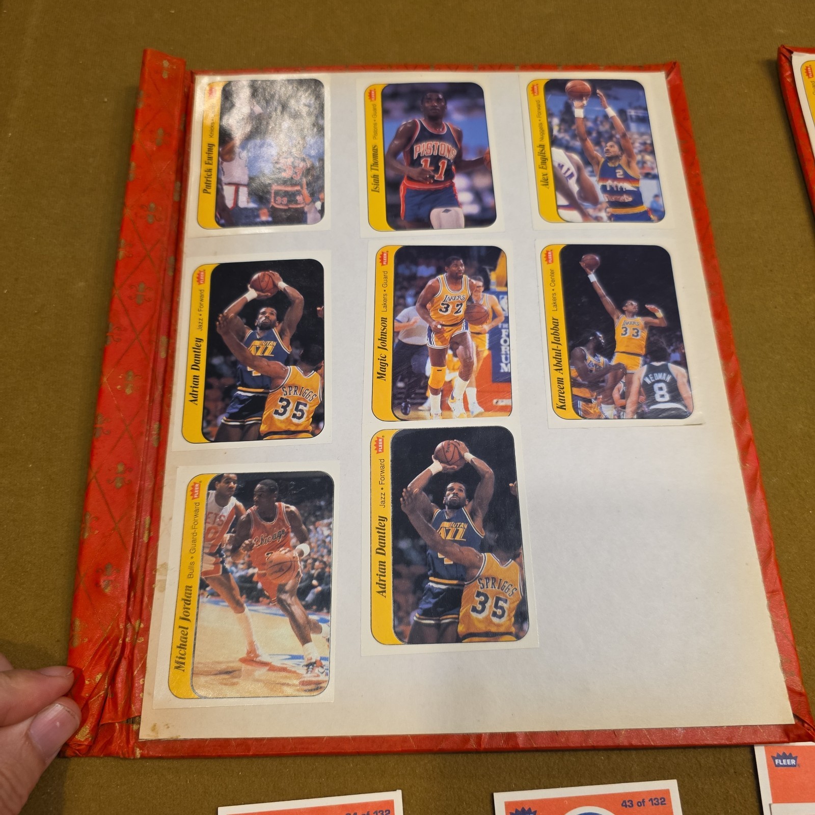 1986 Fleer Basketball Michael Jordan Sticker #8 (RC) - Peeled, No Back, Album