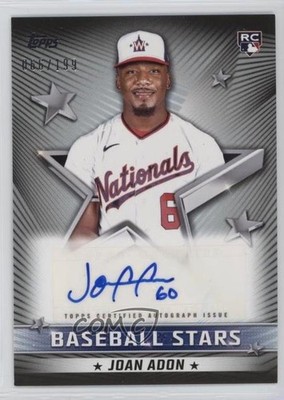 2022 Topps Series 2 Baseball Stars Black 66/199 Joan Adon Rookie Auto RC 19wt
