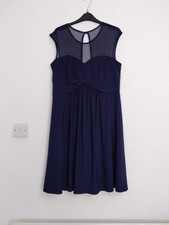 New Ariella London Charlie Navy dress Size 16 Mesh Neckline Party Occasion