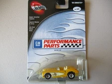 HOT WHEELS 100% GM PERFORMANCE PARTS SERIES 58 CHEVY CORVETTE YELLOW REAL RIDERS