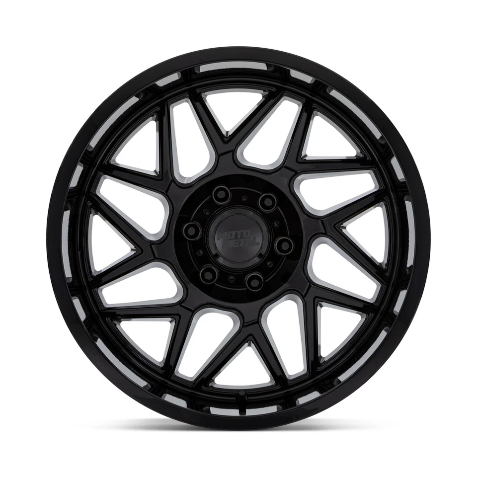 20" Moto Metal MO812 Turbine Gloss Black 20x9 8x6.5 20mm For Chevy GMC Ram Ford - Image 2 of 4