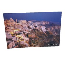 Santorini Greece Postcard Fira Greek Island Travel Souvenir Night View