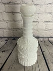 Vintage Milk Glass Jim Beam Liquor Bottle Decanter with Stopper