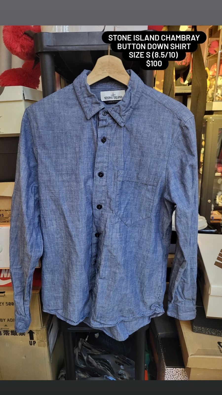 Size Small - Stone Island Chambray Button Down Sh… - image 1