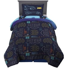 Vibrant Batman Comforter and Sheet Set, 4 Piece Twin Size