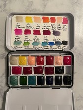Professional Watercolor Palette Set Of 19 Half Pans Daniel Smith, Holbein, W N