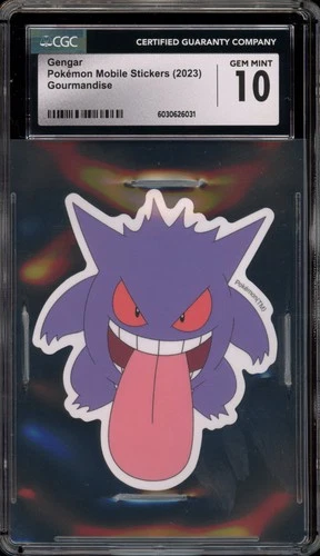 Pokemon Gengar Pokemon Mobile Stickers Gourmandise CGC 10 Gem Mint