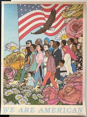 WE ARE AMERICAN signed by Celeste Beyers 24 x 18