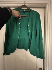Halara Green V-Neck Button Front Cardigan Jumper, Women's Size L Regular