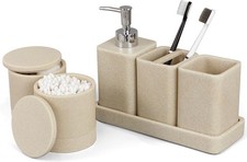 Bathroom Accessories Set, 6 Piece Bathroom Set with Toothbrush Holders, Soap