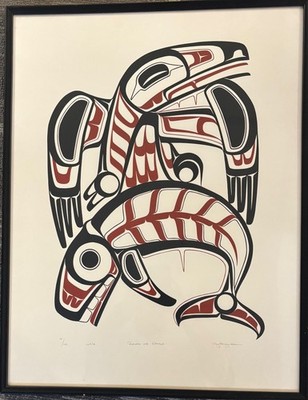 ROY HENRY VICKERS: ''RAVEN & WHALE'' Signed Silkscreen 1979 -  Framed #41/150
