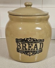 Moira Farmhouse Stoneware Ceramic Bread Bin with Lid small Vintage Crock
