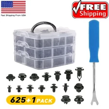 625 PCS Car Retainer Auto Fasteners Push Plastic Trim Clips Pin Rivet Bumper Kit