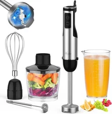 Immersion Blender Handheld, 1100W 5-in-1 Multi-Purpose Hand Blender, 12-Speed