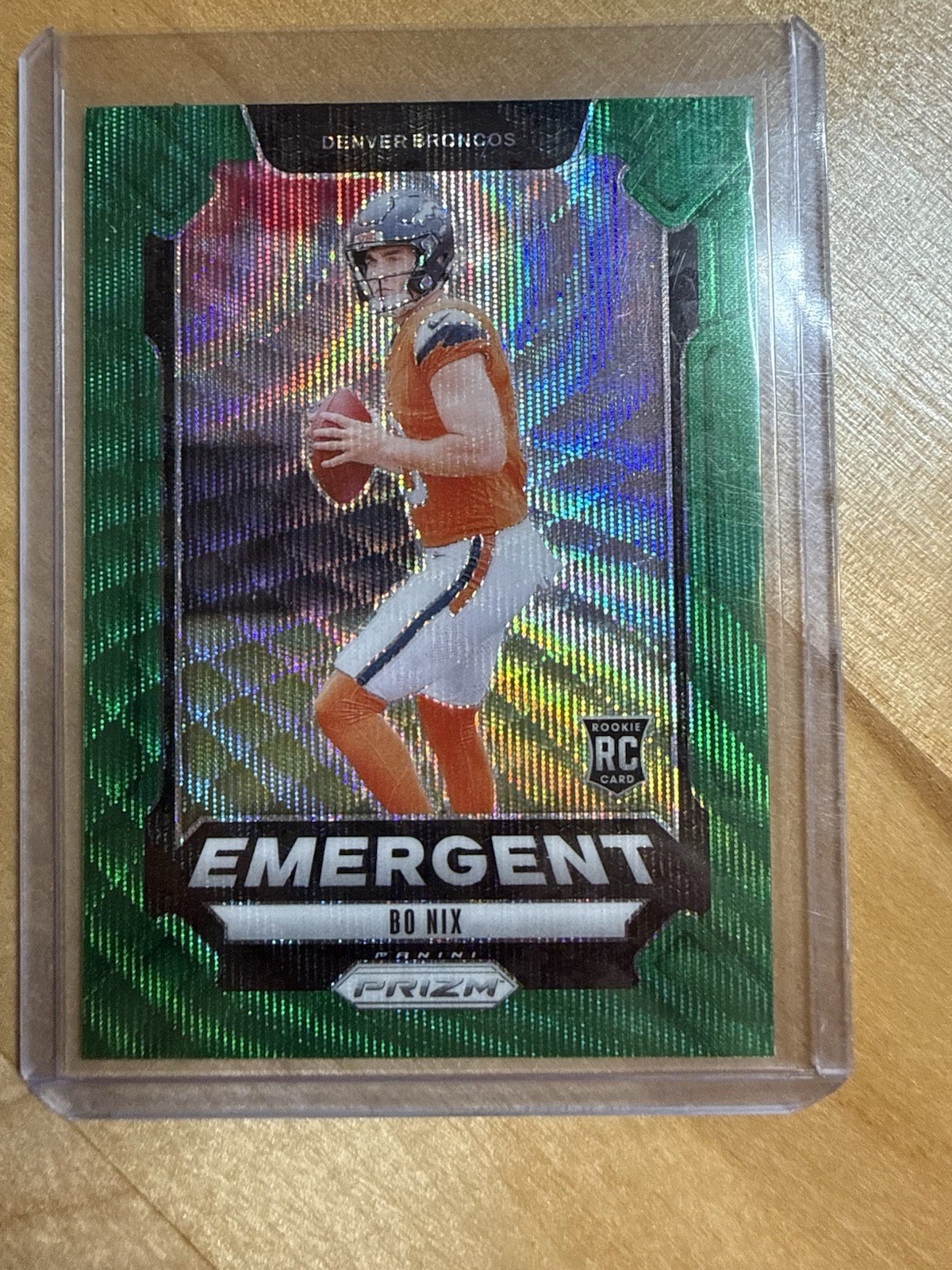 2024 Panini Prizm - Emergent Bo Nix #3 Green Wave Prizm (RC)