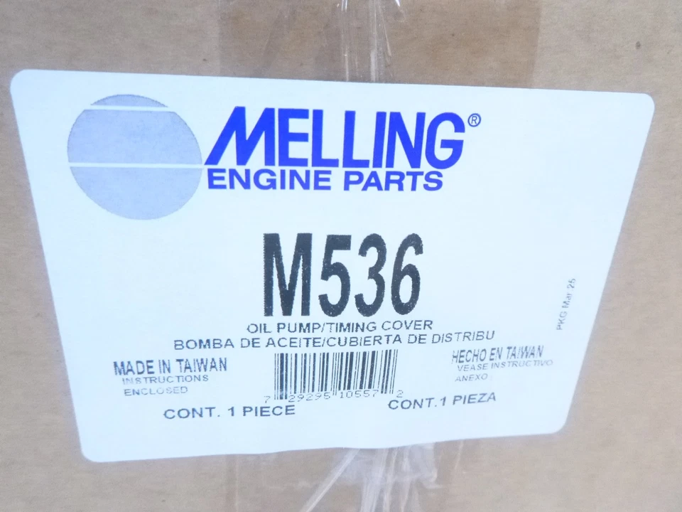 Conjunto de bomba de aceite y cubierta de distribución del motor Melling M536 para Toyota Tacoma 2005-2015 Foto 2 de 4