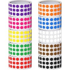 Pajean 10000 Pieces 1/4 Inch Round Color Coding Labels Roll Assorted Colors Dot