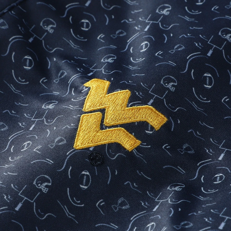 Men's Colosseum  Navy West Virginia Mountaineers Football Print Polo - Image 4 of 4
